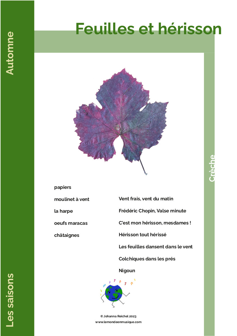 Feuilles et hérisson - crèche