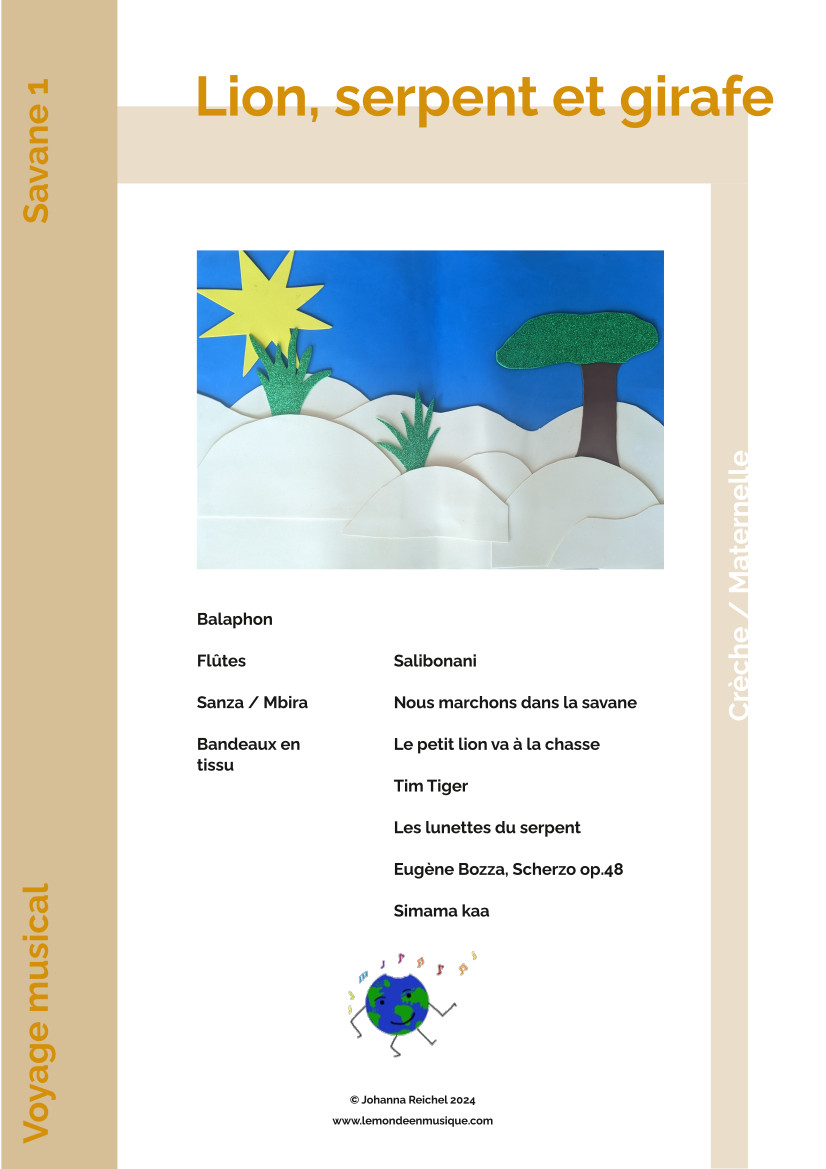 Lion, serpent et girafe